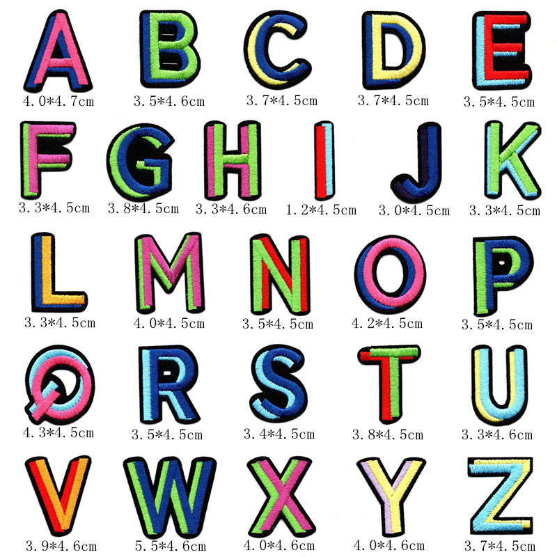 Wholesale A-Z alphabet embroidery patch